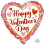 Balon folie inima Happy Valentine's
 Marble 45 cm