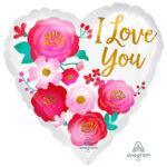 Balon folie inima Love You Roses 45 cm