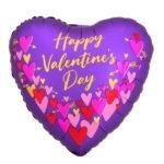 Balon folie inima satine lux Happy Valentine's Day 45 cm