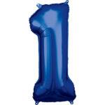 Balon folie cifra 1 blue 86 cm