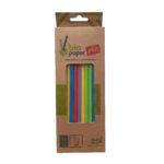 Bioco 25 paie hartie mix color, biodegradabile si compostabile, 200xØ6mm.