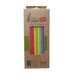 Bioco 100 paie hartie mix color, biodegradabile si compostabile, 200xØ6mm.