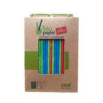 Bioco 200 paie hartie mix color, biodegradabile si compostabile, 200xØ6mm.