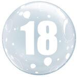 Balon deco b-loon cristal, Anivesare 18 ani, 61cm