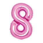 Balon folie cifra 8 pink, 49x66cm
