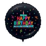 Balon folie Happy Birthday confetti 45 cm