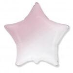 Balon folie stea 81cm gradient alb/roz