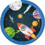 Set 8 farfurii carton 23 cm Rocket Space