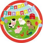 Set 8 farfurii carton 23 cm HB Ferma Animalelor