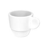 Set 6 cesti albe, reutilizabile, SAN 80cc