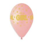 Set 500 baloane baby pink 30 cm inscriptionate It's a Girl