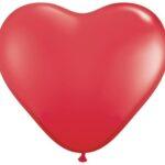 Set 15 baloane latex 25 cm inima rosie