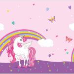 Fata de masa party Unicorn Rainbow 120x180cm