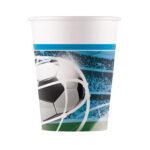 Set 8 pahare carton Soccer Fans Party, 200ml
