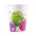 Set 8 pahare carton 200ml Sparkling balloons NG