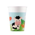 Set 8 pahare carton 200ml HB Ferma Animalelor