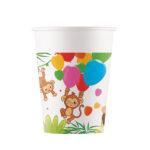 Set 8 pahare party 200ml Jungle Balloons FSC