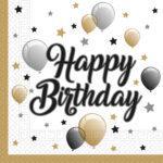 Set 20 servetele Happy Birthday Milestone 33x33cm