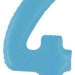 Balon folie cifra 4 satin blue 95cm