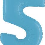 Balon folie cifra 5 satin blue 95cm
