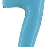 Balon folie cifra 7 satin blue 95cm