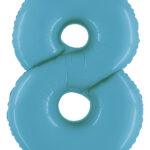 Balon folie cifra 8 satin blue 95cm
