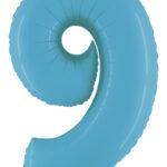 Balon folie cifra 9 satin blue 95cm