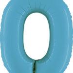 Balon folie cifra 0 satin blue 95cm