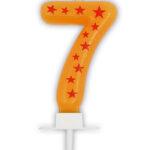 Lumanare party cifra 7 cu stelute