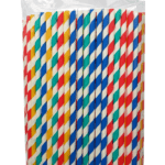 Bioco 150 paie dungi color, drepte, din hartie, biodegradabile si compostabile, 230xØ8mm