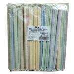 Bioco 150 paie mix color, drepte, din hartie, ambalate individual, biodegradabile si compostabile, 230xØ7mm