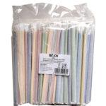 Bioco 150 paie mix color, drepte, din hartie, ambalate individual, biodegradabile si compostabile, 200xØ6mm