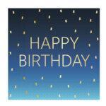 Set 20 servetele party bleu Happy Birthday 33x33cm