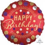 Balon folie 45 cm satin red Happy Birthday