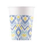 Set 8 pahare carton 200ml Ethnic