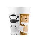Set 8 pahare party 200ml Zoo Party FSC