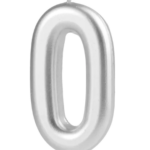 Lumanare party argintie cifra 0, 4.5cm