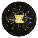 Set 8 farfurii carton 23 cm Happy New Year