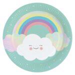 Set 8 farfurii party Rainbow & Cloud, 23cm