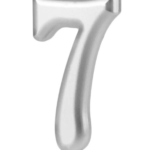 Lumanare party argintie cifra 7, 4.5cm