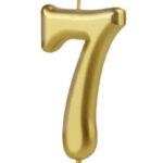 Lumanare party aurie cifra 7, 4.5cm