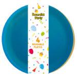 Set 4 farfurii color, plate, reutilizabile,  Ø20.5cm