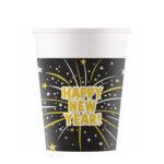 Set 8 pahare carton 200ml Happy New Year