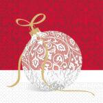 Set 20 servetele Glob Crăciun, 33x33cm.