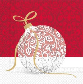 Set 20 servetele Glob Crăciun, 33x33cm.