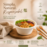 Set 50 boluri supa biodegradabile, capac inclus, 600ml - imagine 3