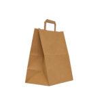 Set 25 pungi hârtie kraft, cu mâner tip bandă, 11x22x28cm