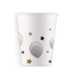 Set 8 pahare carton 200ml Milestone party