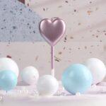 Lumanare inima roz, 11cm