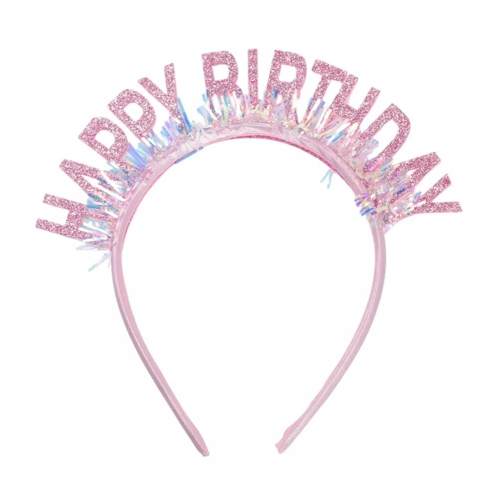 131881 Coronita roz Happy Birthday marime universala - imagine 1